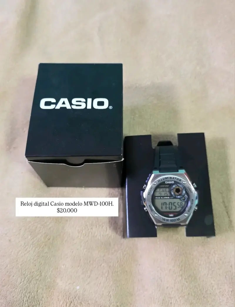 Reloj digital Casio MWD-100H resistente al agua
