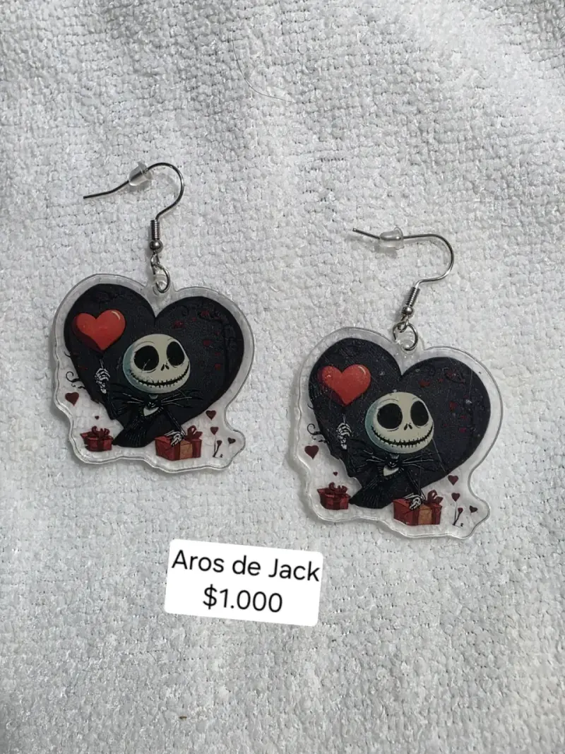 Aros de Jack Skellington con diseño de corazón