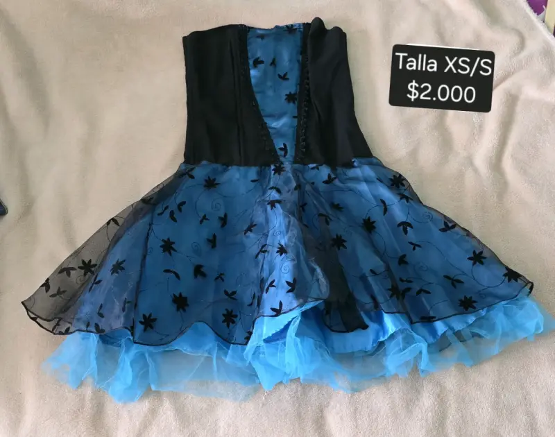 Vestido de fiesta azul y negro talla XS/S