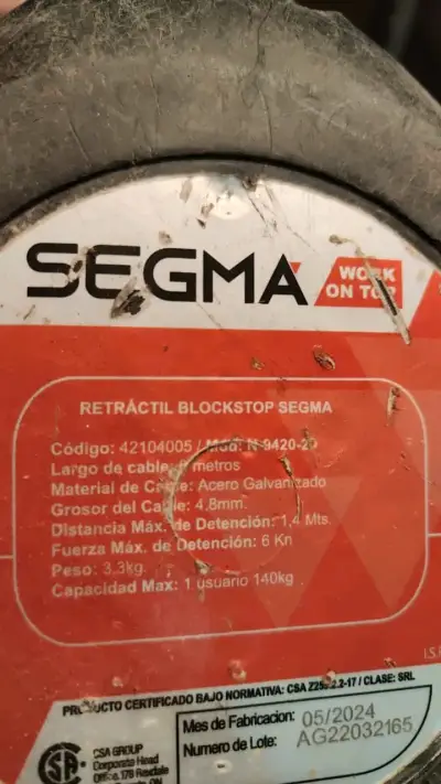 Retráctil Blockstop Segma 10m Acero Galvanizado - miniatura 1