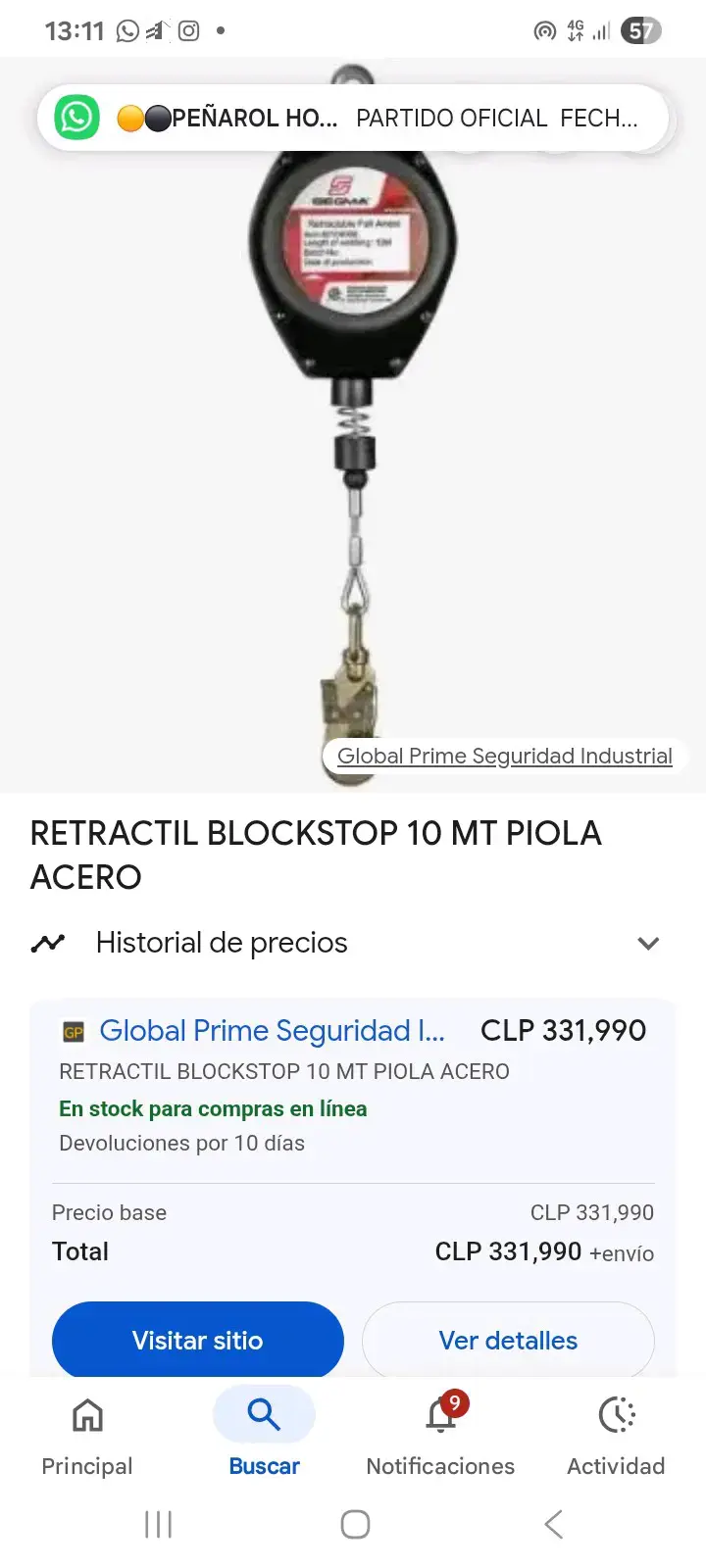 Retráctil Blockstop Segma 10m Acero Galvanizado - 2