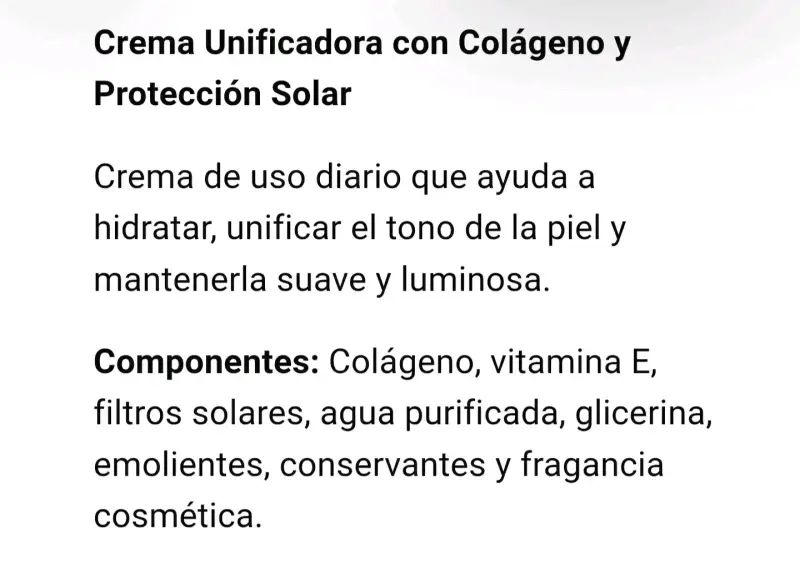 Crema Unificadora con Colágeno y Protección Solar Ser Bella - 1