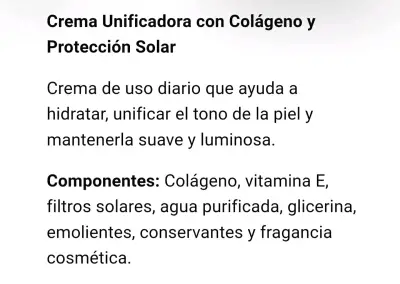 Crema Unificadora con Colágeno y Protección Solar Ser Bella - miniatura 1