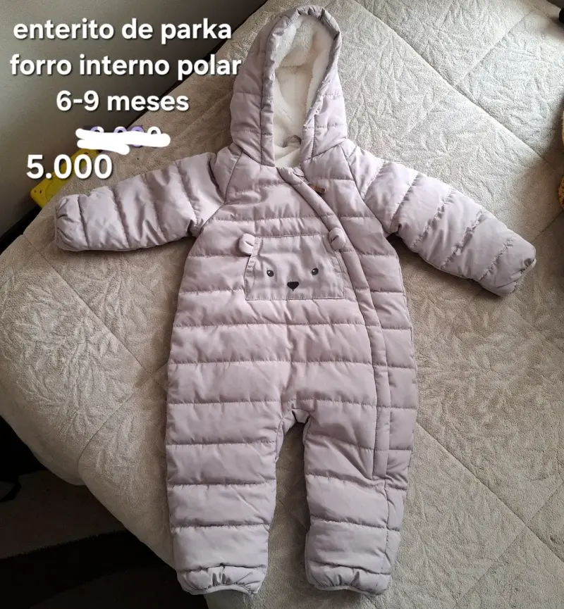 Enterito de Parka Polar para Bebé 6-9 Meses