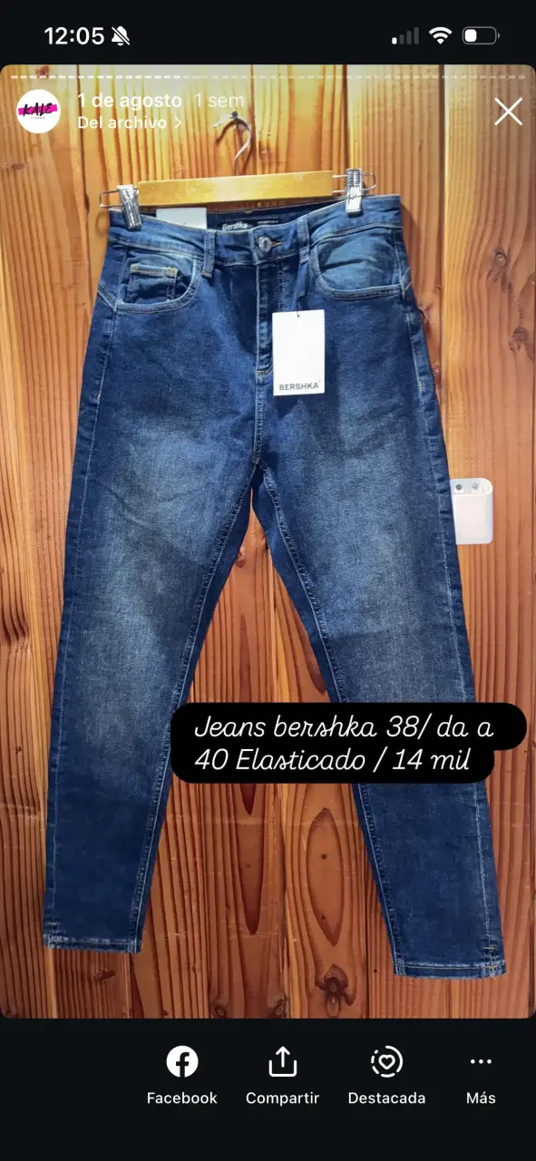 Jeans elásticos Bershka talla 38/40