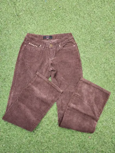 Pantalones  marrón con detalles dorados talla 14 - miniatura 2