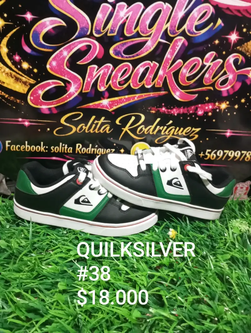 Zapatillas Quiksilver negras y verdes talla 38