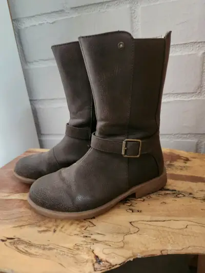 Botas de cuero marrón para niña número 33 - miniatura 2