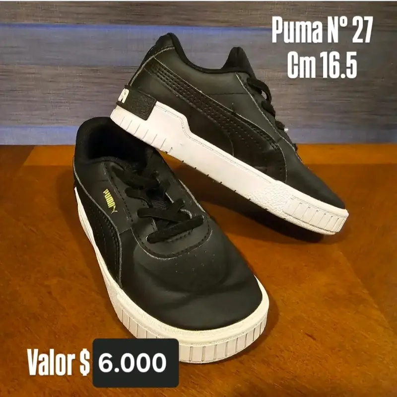 Zapatillas negras para niños Puma talla 27