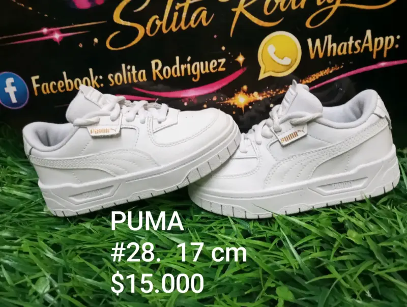 Zapatillas deportivas blancas Puma talla 28