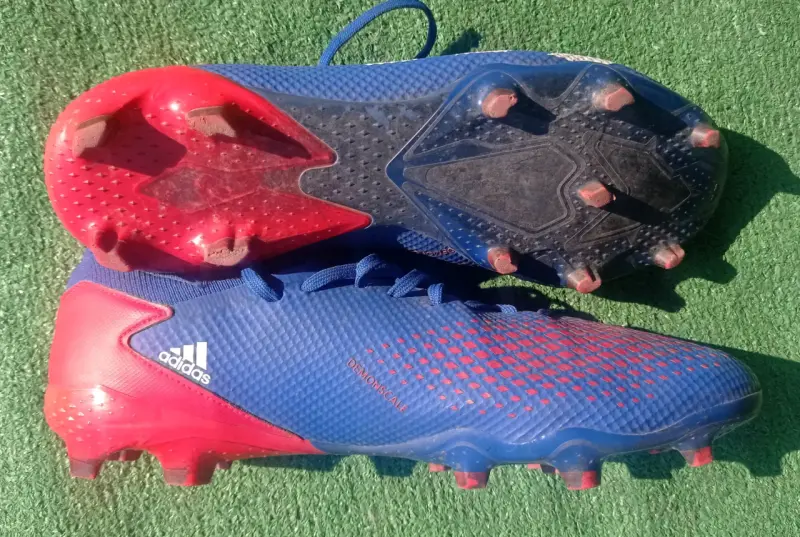 Botines de fútbol Adidas Predator azul y rojo - 5