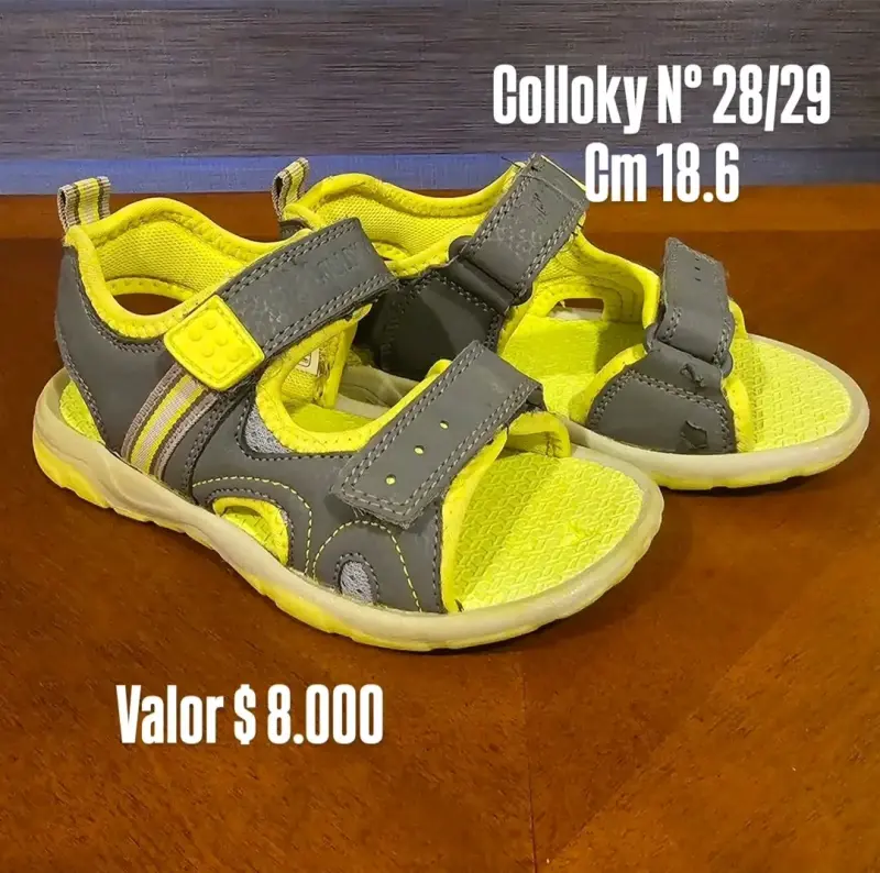 Sandalias infantiles Colloky gris y amarillo