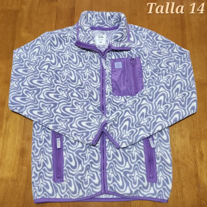 Chaqueta polar estampada para adolescentes talla 14