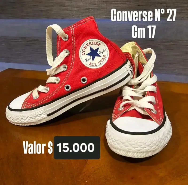 Zapatillas Converse All Star Rojas Talla 27