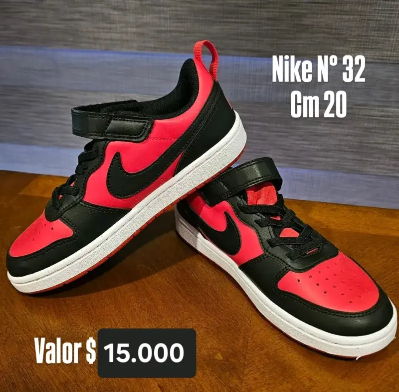 Zapatillas Nike para niños talla 32 rojo y negro