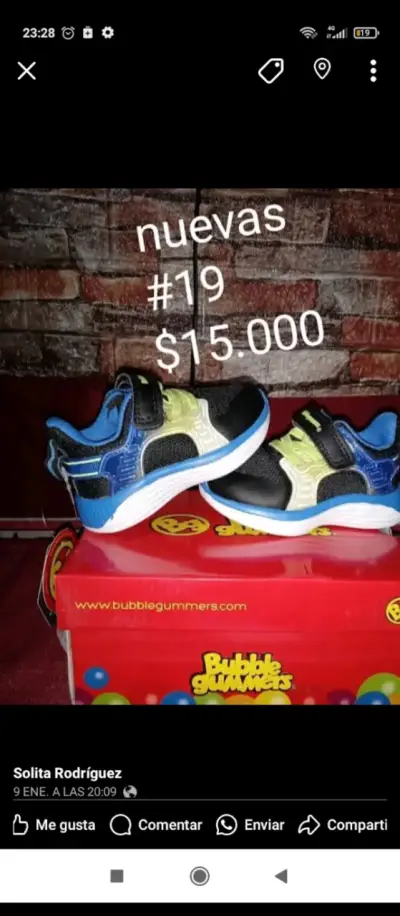 Zapatillas Bubble Gummers Niños Nuevas Talla 18 - miniatura 2
