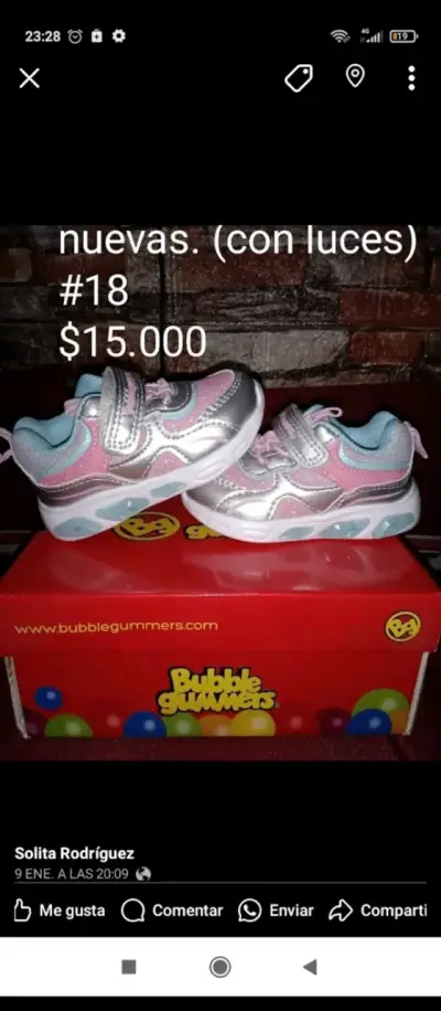 Zapatillas Bubble Gummers Niños Nuevas Talla 18 - miniatura 3
