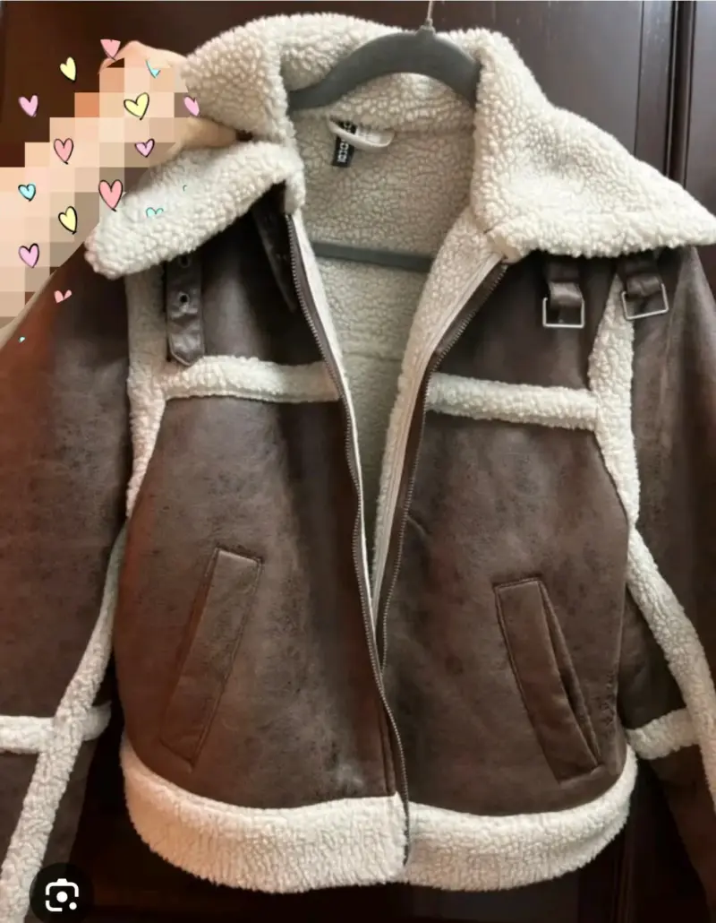 Chaqueta de ecocuero con forro de borrego - 2