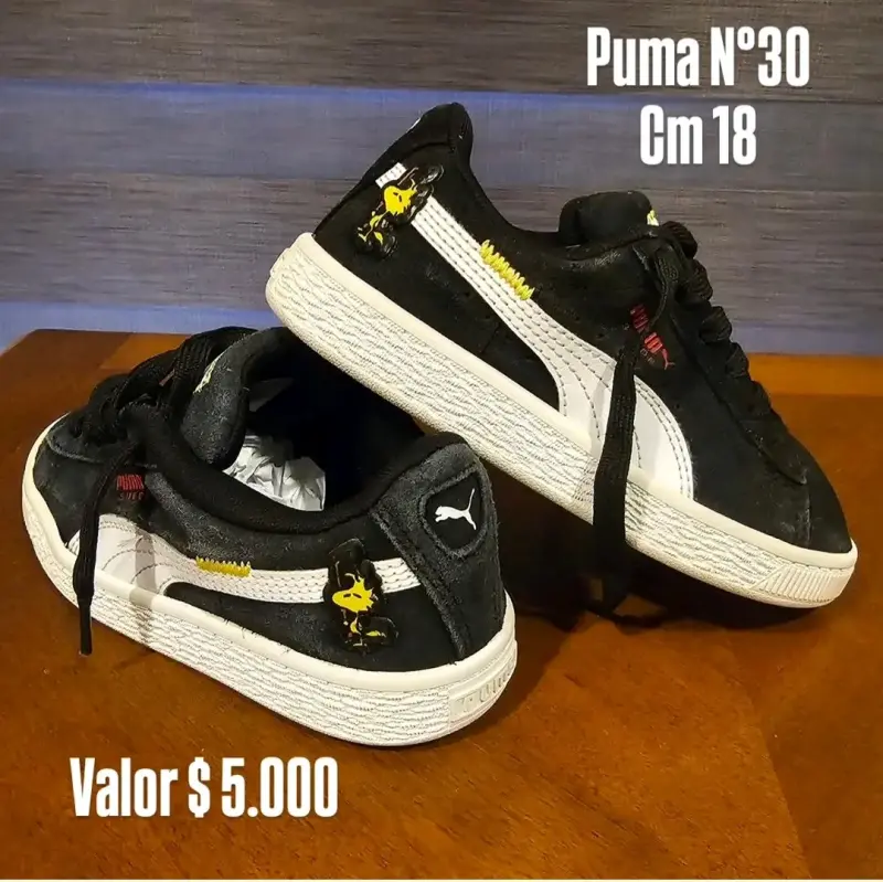 Zapatillas Puma Niño Talla 30 Diseño Snoopy