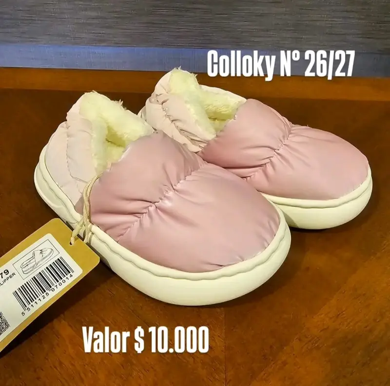 Pantuflas para niños Colloky rosadas talla 26/27