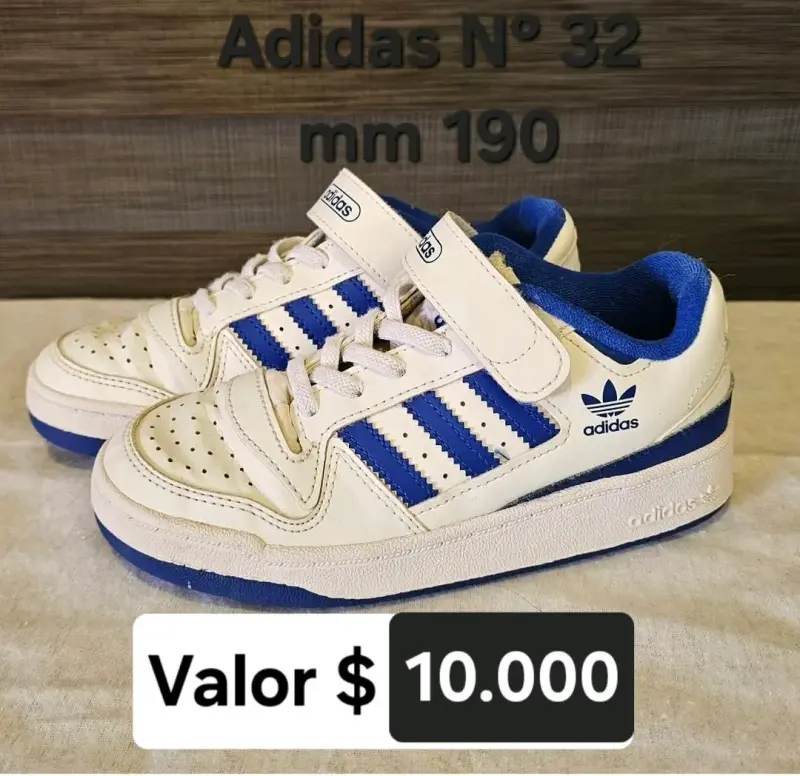 Zapatillas Adidas blancas y azules talla 32