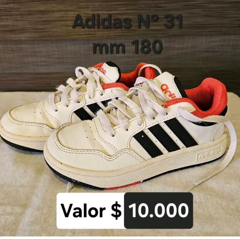 Zapatillas Adidas Niño Talla 31 Blancas