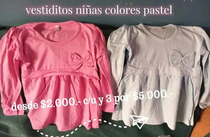 Vestidos de niñas en colores pastel - 1