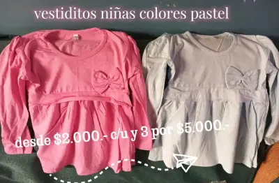 Vestidos de niñas en colores pastel - miniatura 1