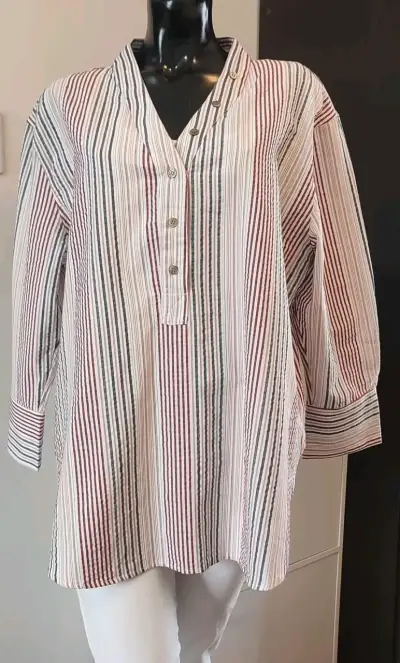 Blusa de rayas multicolor para mujer - miniatura 1