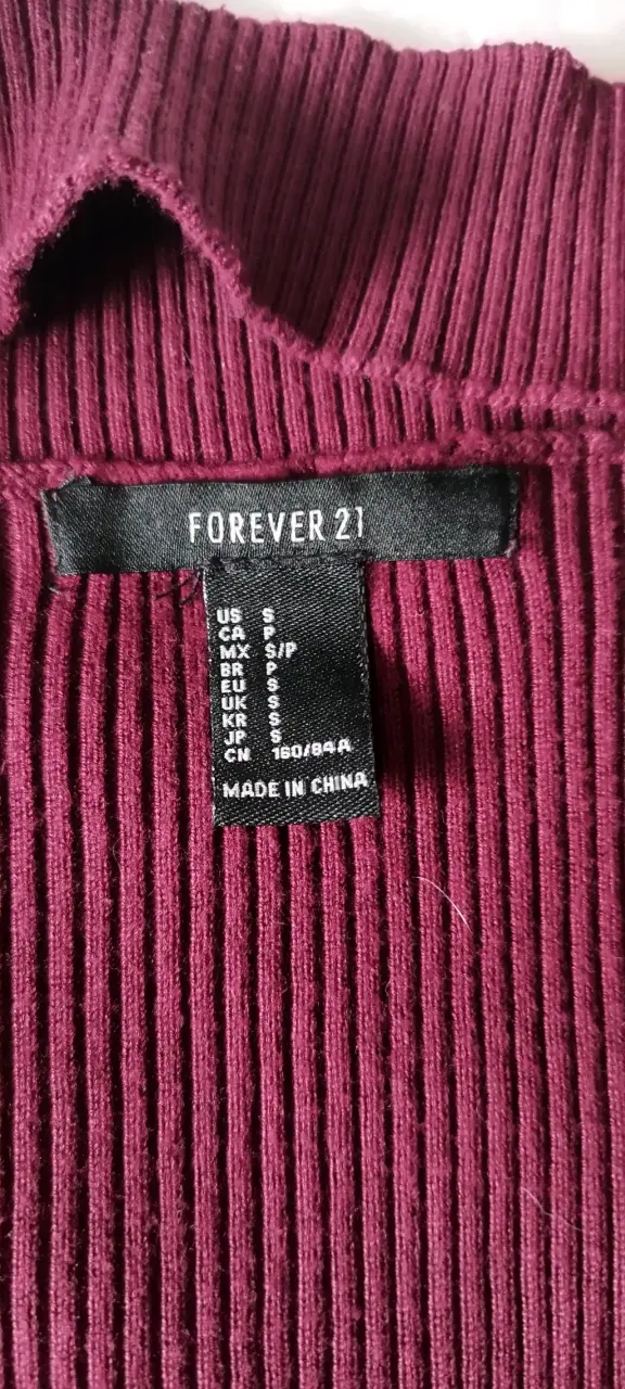 Suéter burdeos de canalé Forever 21 - 2