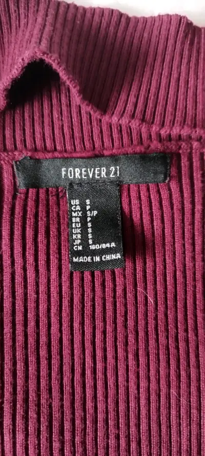 Suéter burdeos de canalé Forever 21 - miniatura 2