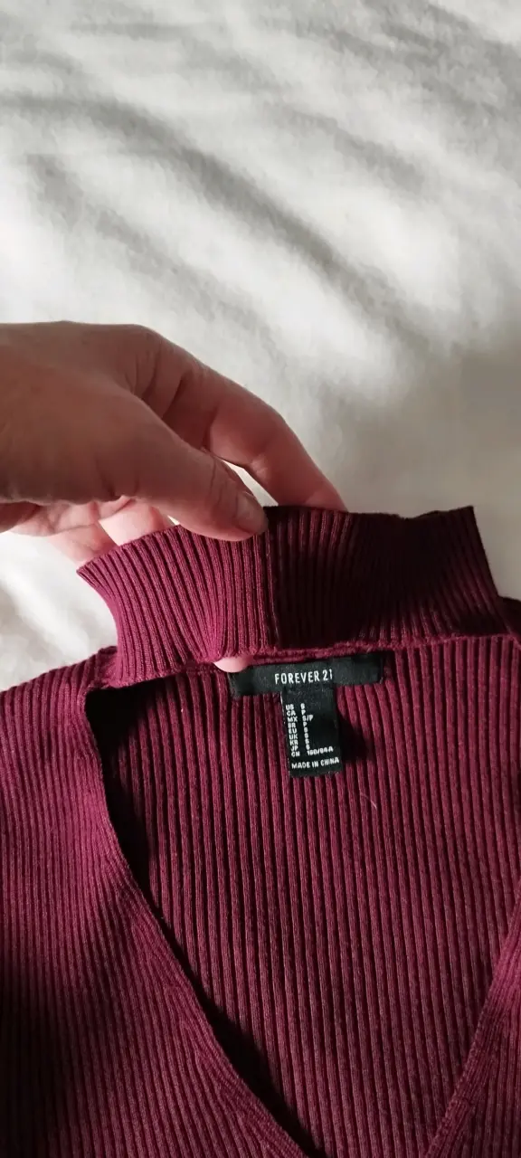 Suéter burdeos de canalé Forever 21 - 3