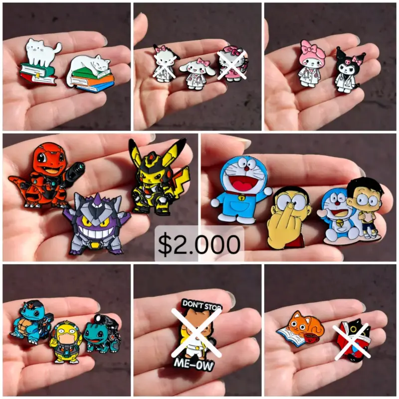 Set de pines de personajes anime y videojuegos - 5