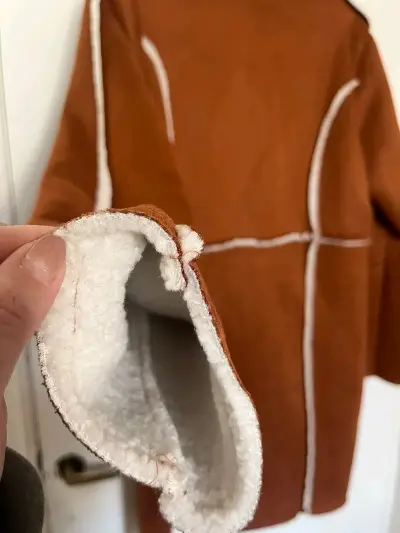 Abrigo de paño marrón con forro polar - miniatura 3