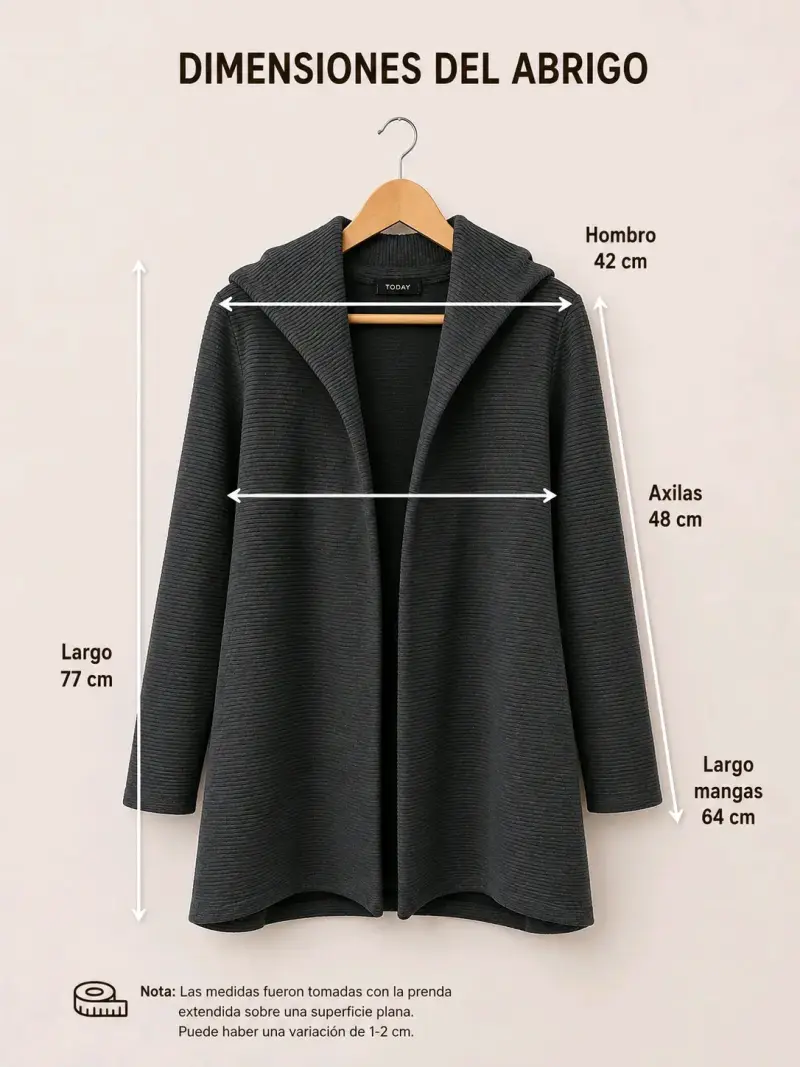 Chaqueta gris con capucha Today talla S - 3