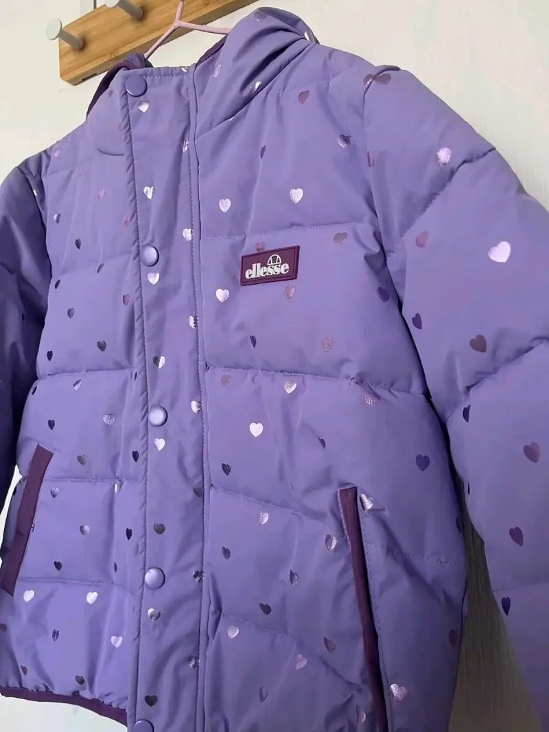 Parka morada corazones Ellesse niña - 3