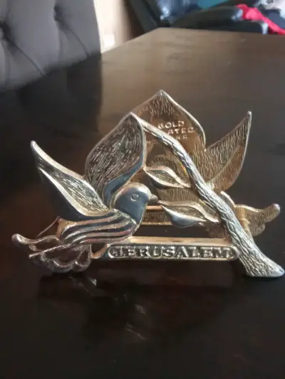 Figura decorativa de Jerusalén chapada en oro - miniatura 1