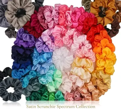 Colección de Scrunchies de Satén Multicolor - miniatura 1