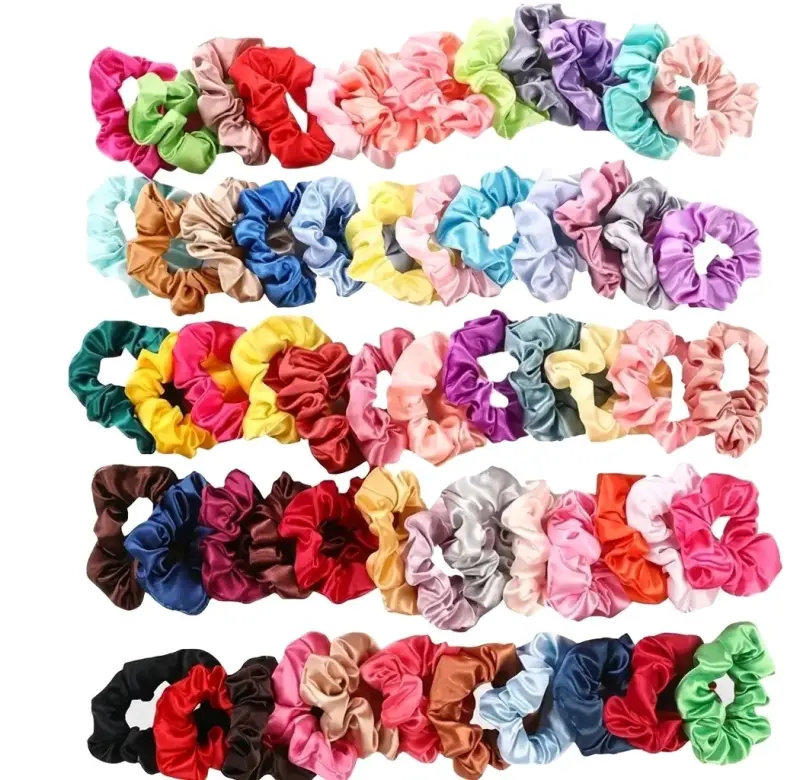 Colección de Scrunchies de Satén Multicolor - 2