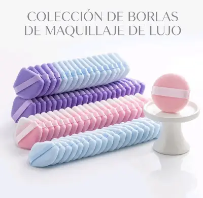 Set de borlas de maquillaje de lujo en colores pastel - miniatura 1