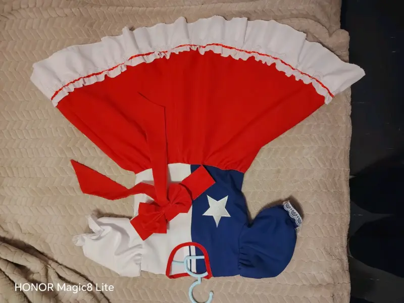 Vestido de niña con diseño floral y chileno - 2