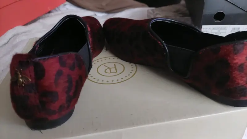 Zapatos planos Alaniz animal print rojo - 3