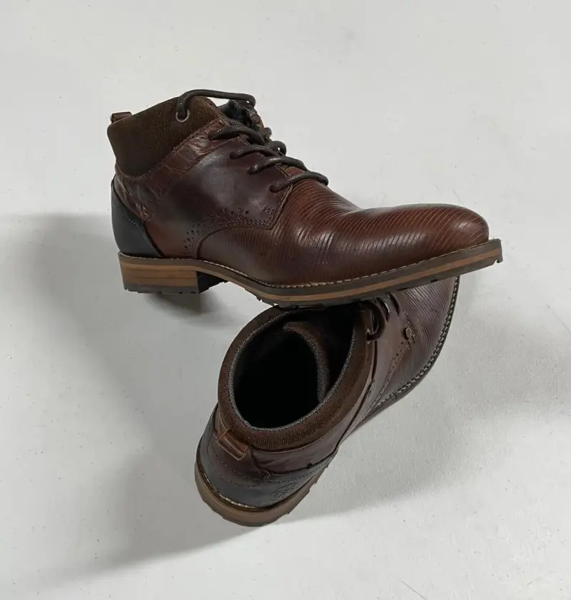 Botines de cuero marrón para hombre - 1