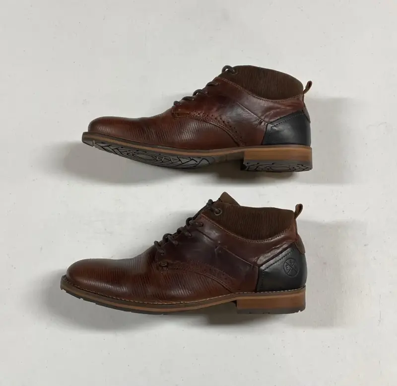 Botines de cuero marrón para hombre - 4