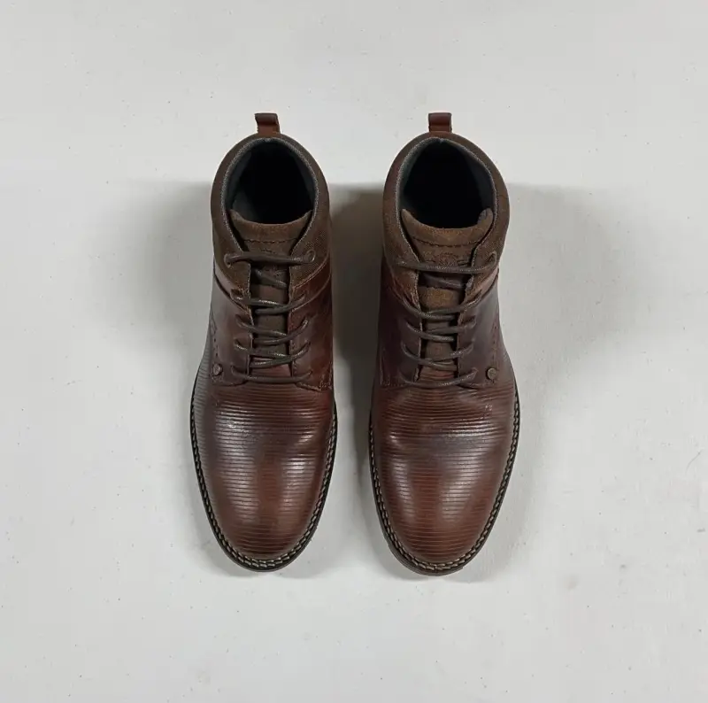 Botines de cuero marrón para hombre - 6