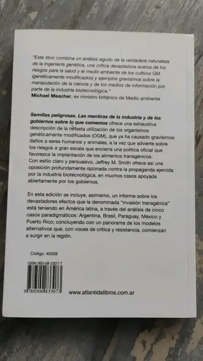 Libro 'Semillas Peligrosas' de Jeffrey M. Smith - miniatura 2
