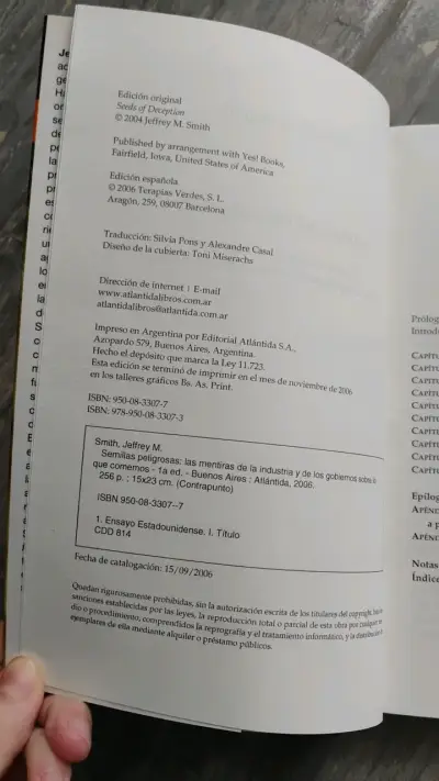 Libro 'Semillas Peligrosas' de Jeffrey M. Smith - miniatura 4