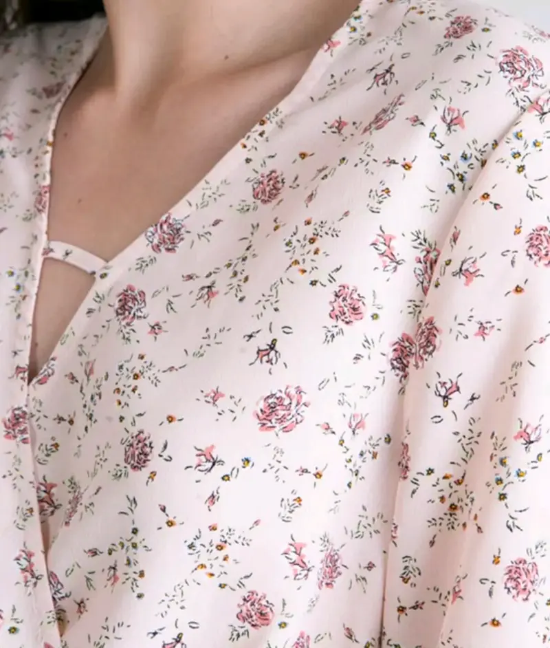 Blusa floral manga larga para mujer - 2