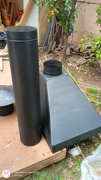 Campana extractora de humo negra para quincho - miniatura 2