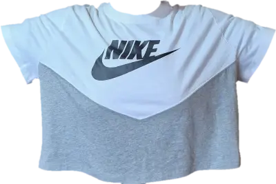 Polera bicolor blanca y gris para mujer - miniatura 2